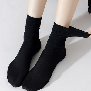 10 Pairs Women's Ice Silk Long Tube Socks Summer Cool Mid Calf Black White Ladies