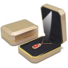 Load image into Gallery viewer, 1 Pcs LED Jewelry Ring Box Luxury Velvet Rubber Necklace Pendant Gifts Display With Light For Proposal Engagement Wedding Case