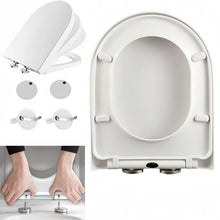 Load image into Gallery viewer, D-Type Toilet Seat Soft Closing Anti-Bacterial Hygienic - Removable Toilet Lid with 360° Rotation Hinge, Easy Install &amp; Cleaning