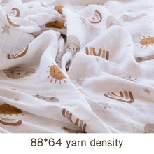 Load image into Gallery viewer, Bamboo Cotton Baby Muslin Swaddle Blanket 120x110cm, Cute Soft Print Infant Wrap