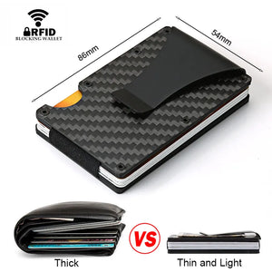 Dienqi Carbon Fiber RFID Card Holder - Slim Aluminum Men's Wallet