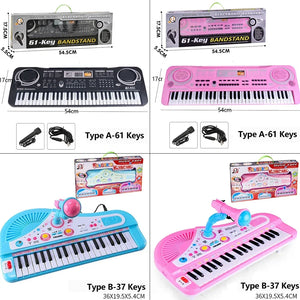 Chriyungel Kids Electronic Piano Keyboard - 61/37 Keys with Microphone, Musical Toy