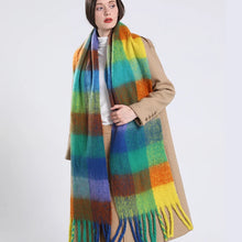Load image into Gallery viewer, 2025 Winter Thick Warm Scarf Women Cashmere Shawl and Wraps Pashmina Neckerchief Bufanda Female Rainbow Hairy Tessel Echarpe New