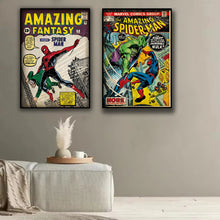 Load image into Gallery viewer, Retro Marvel Super Hero Decorative Painting Anime Spider Man Art Poster American Film Mural Home Childrens Room Wall Decor Print