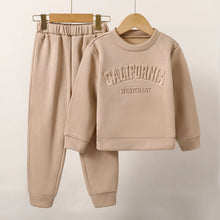 Load image into Gallery viewer, Girl&#39;s Two Piece Set - Solid Color Hoodie &amp; Pants with Embossed Lettering, Casual Sportswear