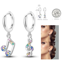 Load image into Gallery viewer, 925 Silver Hoop Earrings  For Woman Pendientes Zircon Heart Shape Star Eardrop Original Earring Fashion Jewelry