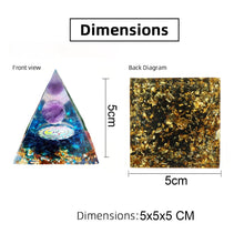 Load image into Gallery viewer, Orgonite Energy Pyramid - Natural Amethyst Crystal Chakra Healing Tool - Resin Stone Craft Gift
