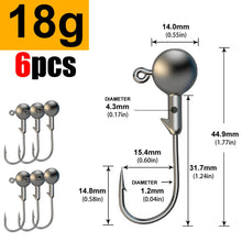 Load image into Gallery viewer, JYJ 1g 2g 3g 4g 5g 10g 20g 22g 25g 28g crank Jig head hook fishing hook head Jig lure hard bait soft worm jig hook for fishing