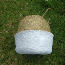 Load image into Gallery viewer, Storage Baskets Straw Wicker Rattan Hanging Flowerpot Seagrass Folding Laundry Baskets Garden Plant Basket Home Decor Pastoral