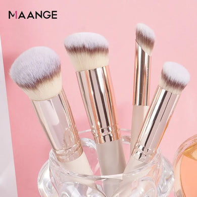 MAANGE 4PCS Face Makeup Brush Set - Foundation, Concealer, Soft Bristles, Gift Box
