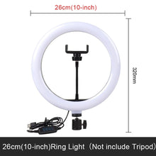Load image into Gallery viewer, 10-Inch Selfie Ring Light LED Lamp for Video Recording, Live Broadcast &amp; Photography