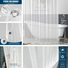Load image into Gallery viewer, Clear Shower Curtain PEVA Transparent Bathroom Liner Waterproof 180x200CM Bath Curtains Bathroom Mould Proof Curtains with Hooks