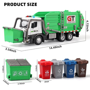 Friction Powered Garbage Truck Toy with Lights and Sounds