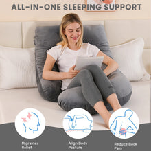 Load image into Gallery viewer, Pregnancy Pillows for Sleeping, J Shaped Full Body Maternity Pillow, Pregnancy Pillow for Women, Full Body Pillows for Sleeping
