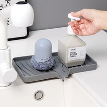 Load image into Gallery viewer, Silicone Self-Draining Soap Holder: Kitchen Sink Organizer and Dish Soap Tray