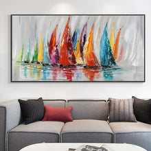 Load image into Gallery viewer, Scandinavian Retro Wall Art - Large Sailboat Ocean HD Canvas Poster Print for Home Decor