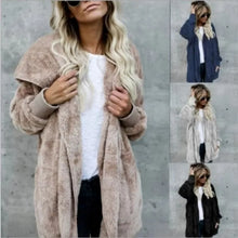 Load image into Gallery viewer, 12 Colors Fleece Sweatshirt Long Cardigans Autumn Winter Female Long Sleeve Double Side Wear Flurry Loose Hoodie Coats Outwear