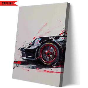 GT3 RS Graffiti Wall Art, HD Canvas Print Poster, Home, Living Room, Room Decoration