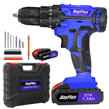 Load image into Gallery viewer, Cordless Drill Kit Electric Screwdriver Kit, 45Nm Cordless Combination Drill, LED Work Light, Home and Garden DIY Project Kit