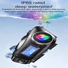Load image into Gallery viewer, Q58-MAX Motorcycle Helmet Bluetooth Headset Intercom LED Lighting Dual 500M IP65 Rateddeep Waterproof Stereo FM Radio Interphone