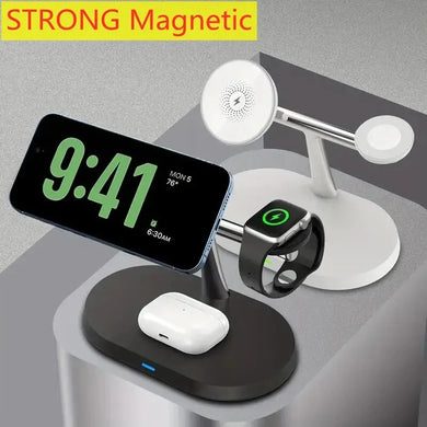 3 In 1 Magnetic Wireless Charger Stand for iPhone 15 14 13 12 Pro Max Apple Watch AirPods