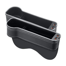 Load image into Gallery viewer, New Car Crevice Storage Box with 2 USB Charger Colorful LED Seat Gap Slit Pocket Seat Organizer Card Phone Bottle Cups Holder