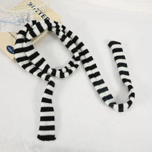 Load image into Gallery viewer, Women Harajuku Cotton Scarves Y2k Black Grey Stripe Long Scarves 180cm Thin Long Decorative Neckerchief Fashion Streetwear
