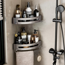 Load image into Gallery viewer, No-Drill Aluminum Wall Shelf: Bathroom &amp; Kitchen Organizer Rack