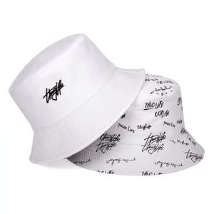 Unisex Letter Embroidery Bucket Hat Outdoor Casual Sunscreen Fishermen Cap