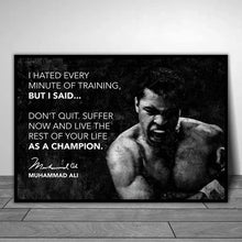Load image into Gallery viewer, Boxer Wall Art Poster Mike Tyson Muhammad Ali Motivational Quote Home Decor Pictures Prints Canvas Painting Living Room Decor