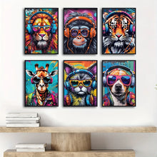 Load image into Gallery viewer, Cool Graffiti Gamer Headphones Animal Poster – Wall Art &amp; Home Decor