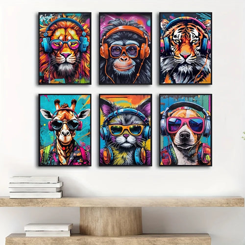 Cool Graffiti Gamer Headphones Animal Poster – Wall Art & Home Decor