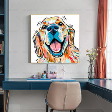 Load image into Gallery viewer, Modern Golden Retriever Canvas Painting Wall Art for Living Room Bedroom Decor