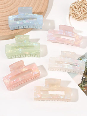 Tortoise Hair Claw Clips Rectangle Shape Barrettes Fashion Accessories for Women