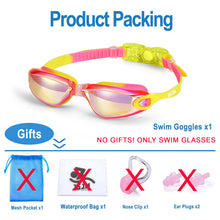 Load image into Gallery viewer, JSJM Professional Kids Swimming Goggles Anti-Fog UV Protection Waterproof Silicone Swim Glasses for Boys Girls Swim Eyewear Gift