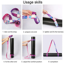 Load image into Gallery viewer, Nylon Colorful Straps Yoga Mat Strap Belt Adjustable Sports Sling Shoulder Carry Strap Belt Exercise Stretch Elastic Yoga Belt