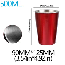 Load image into Gallery viewer, 350/500ml Stainless Steel Cups Household Office Bar Kitchen Drinks Coffee Tumbler Tea Drinking Beer Mug Metal Travel Drink Cup