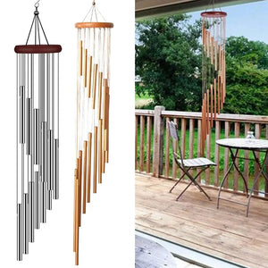 12-Tube Aluminum Alloy Wind Chimes with Hook - Gold/Silver Bells - Home & Outdoor Decor