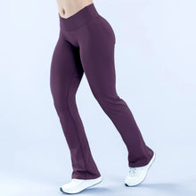 Load image into Gallery viewer, Vision Women Flare Pants Yoga Bell Bottoms Seamless V Waist Workout Trousers Gym Fitness Clothing Activewear NO LOGO