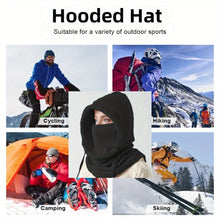 Load image into Gallery viewer, Unisex Winter Balaclava Knit Hood Windproof Bike Scarf Cap Men Women Warm Fleece Ski Mask with Drawstring Cold Weather Gear