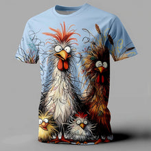 Load image into Gallery viewer, Funny Men's T Shirt Animal Chicken Print Summer Casual Short Sleeve Tee Street Fashion O-Neck Pullover Men's Oversized Clothing