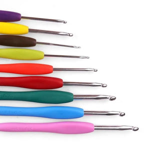 9pcs Knitting Tool Set Soft Handle Aluminum Crochet Hooks DIY Craft Sewing Needles