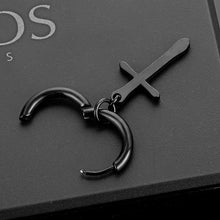 Load image into Gallery viewer, 1 Pairs Punk Stainless Steel Stud Earrings Black Earrings Set For Men Women Vintage Hip Hop Piercing Ear Jewelry