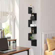 Load image into Gallery viewer, 5-layer wooden wall rack corner rack wall-mounted bookshelf modern simple home decoration storage