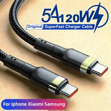 Load image into Gallery viewer, 120W Fast Charger PD Quick Charging High Quality USB C TO USB Type C Cable For iPhone Xiaomi 15 Plus Pro Max Samsung S24