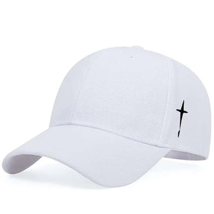 Unisex Cross Embroidery Baseball Cap - Adjustable Outdoor Sun Hat