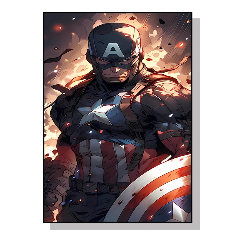 Marvel Movie Canvas Art Poster – Superhero Wall Decor (Spider-Man, Iron Man)