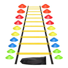 Load image into Gallery viewer, 1 Set Of Soccer Speed Quickness Agility Training Set Agility Ladder, (19.6 ft Long With 12 Rungs)