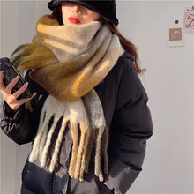 Load image into Gallery viewer, 2025 Winter Thick Warm Scarf Women Cashmere Shawl and Wraps Pashmina Neckerchief Bufanda Female Rainbow Hairy Tessel Echarpe New