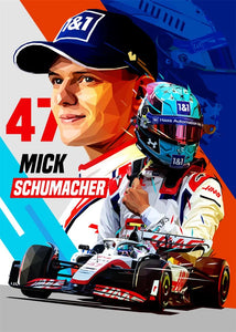 2023 F1 Legend Racing Poster - Schumacher Helmet Canvas Art, Formula 1 Wall Decor